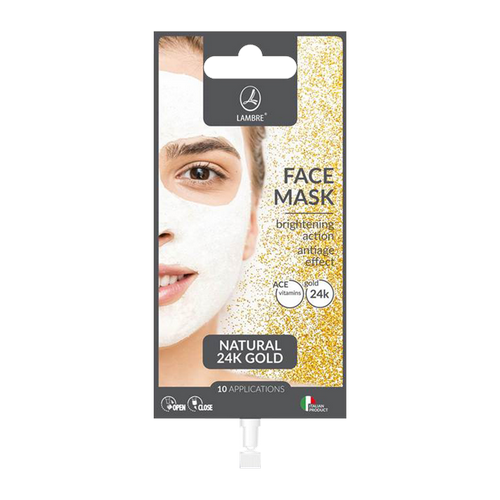 Осветляющая маска для лица LAMBRE FACE MASK GOLD с натуральным 24-каратным золотом 15 мл - фото 1 - id-p1102317905