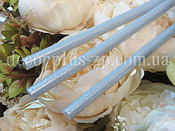 Термоклей 11 мм, з блискітками, срібло