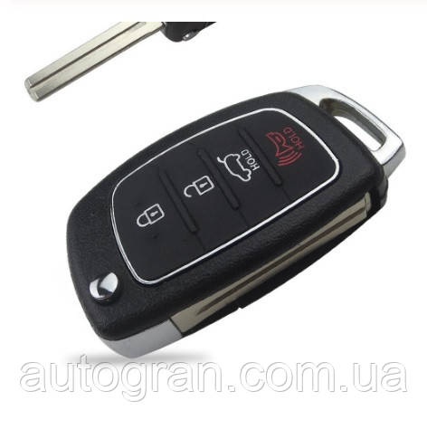 Корпус викидного ключа Hyundai Kia 3+1 panic кнопки новий тип, фото 1