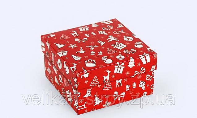 Коробка Подарункова Новорічна Червона