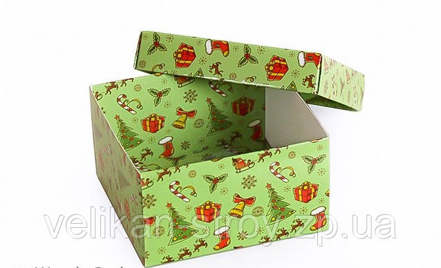 Коробка Подарункова Новорічна Зелена