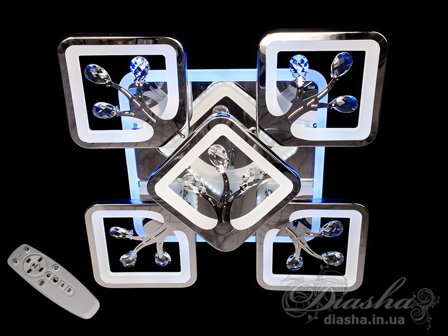 Люстри світлодіодні світильники стельові led з пультом Diasha S8157/4+1HR LED 3color dimmer, фото 1