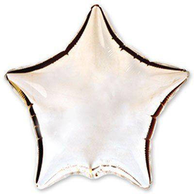 FM 9" Міні зірка металік срібна Фольгована куля