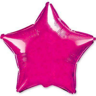 FM 9" зірка металік малинова Фольгована куля