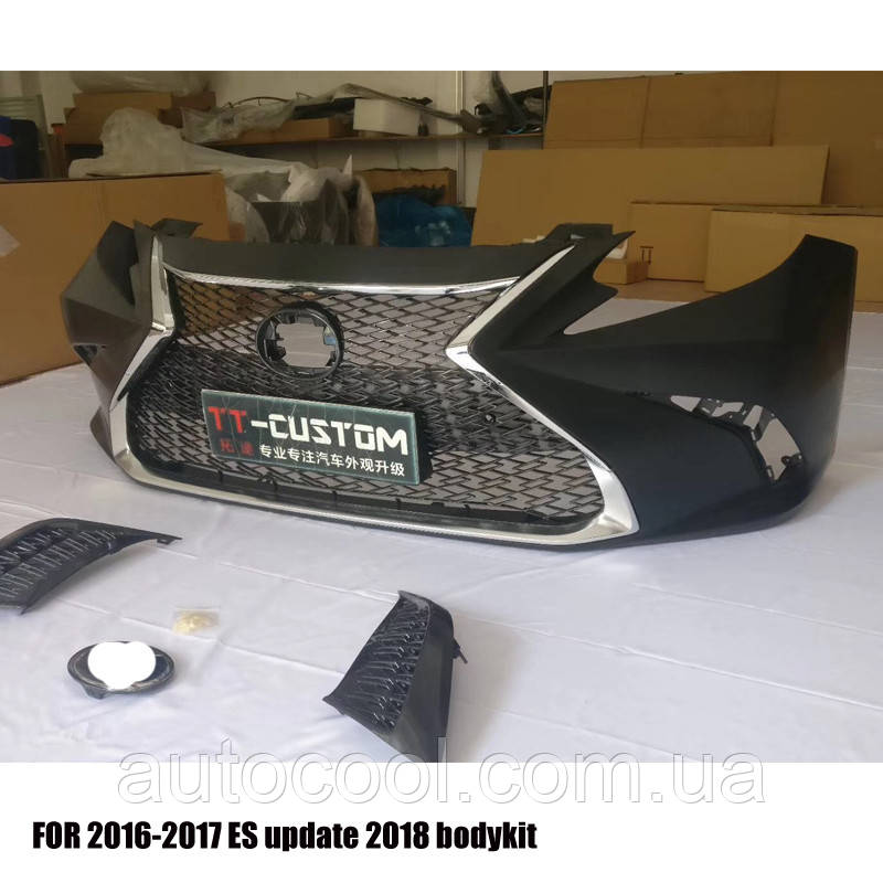 Передній бампер у складі Lexus ES 2015-2017 р. у стилі 2018, фото 1