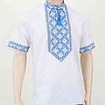 Чоловіча вишиванка "Матвій" з коротким рукавом червона вишивка, фото 4