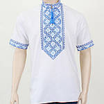 Чоловіча вишиванка "Матвій" з коротким рукавом червона вишивка, фото 5