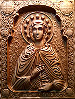 Икона резная деревянная "Св. Муч. Юлия" (30х23см)