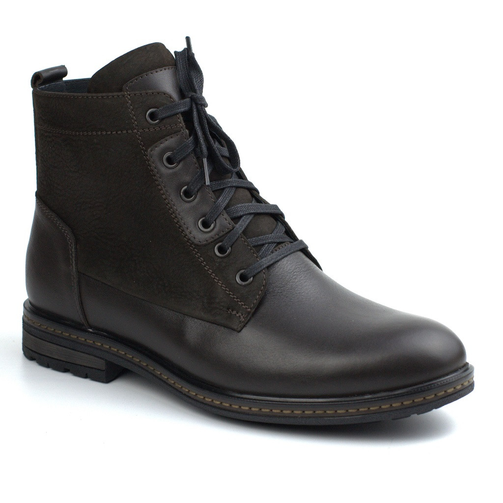 Черевики чоловічі зимові шкіряні нубук коричневі на хутрі Rosso Avangard Whisper 2 Modern Brown