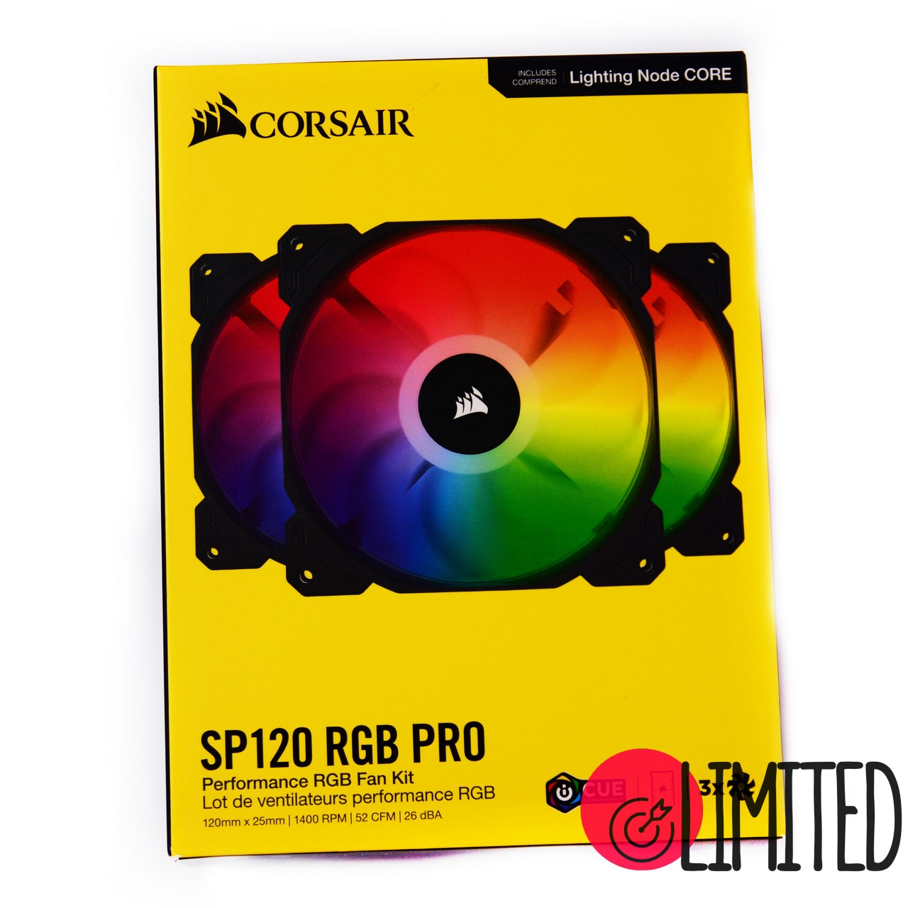 Набір із трьох вентиляторів Corsair iCUE SP120 RGB PRO Performance 120mm Triple Fan Kit (CO-9050094-WW), фото 1