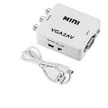Конвертер адаптер з VGA на AV, RCA