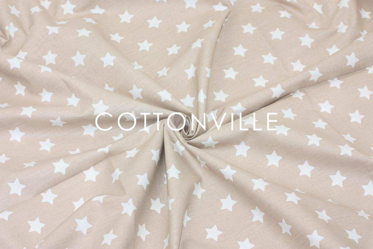 Ранфорс 240 см Дрібні зірочки на бежевому, фото 1