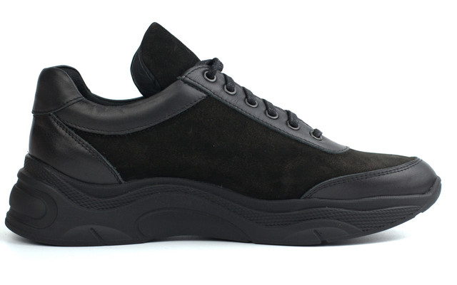 чорні Rosso Avangard Ada Drib Black NUB Чоловічі кросівки нубукові з шкіряними вставками, чорні Rosso Avangard Ada Drib Black NUB