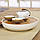 Бамбуковий чайний столик, Чабань кругла для чайної церемонії, кераміка, бамбук, біла, Дошка для чаювання, фото 3