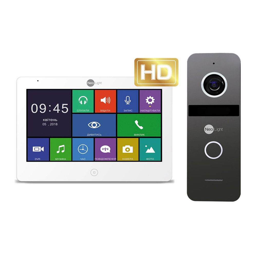 Комплект кольорового відеодомофона NeoLight Mezzo HD / Solo FHD Graphite