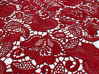 Сетка макраме коттон цветочное плетение, красный