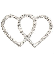 Декор з лози "Закохані серця", 45*30 см, колір білий, Польща