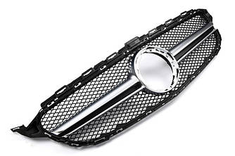 Решітка радіатора Mercedes W205 2018+ стиль AMG C63 (чорна + срібло)