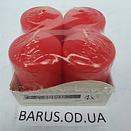 Свічки стовпчики Bispol лакові Червоні 1/4 шт 60*40 мм, фото 2