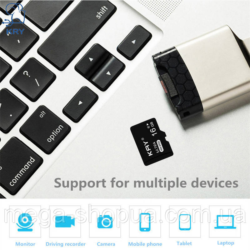 Карта памяти, флешка MicroSD 8GB Class 10 + SD Adapter микро сд 8 гб ...