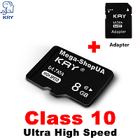 Карта пам'яті, флешка MicroSD 8GB Class 10+ SD Adapter мікро сд 8 гб для телефону, смартфона, планшета RE34