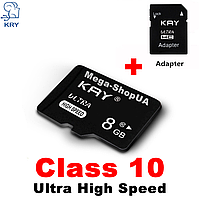 Карта пам'яті, флешка MicroSD 8GB Class 10+ SD Adapter мікро сд 8 гб для телефону, смартфона, планшета RE34