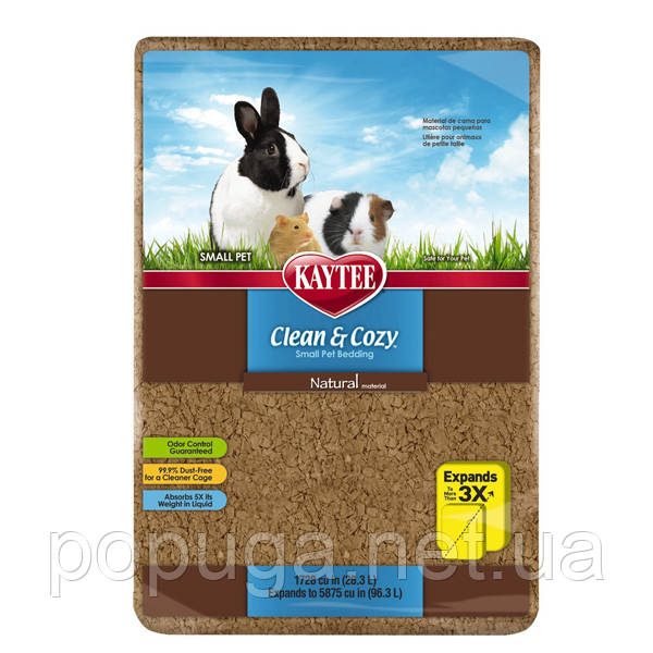 Kaytee Clean&Cozy Natural 28.3 л. підстилка для гризунів, целюлоза, фото 1