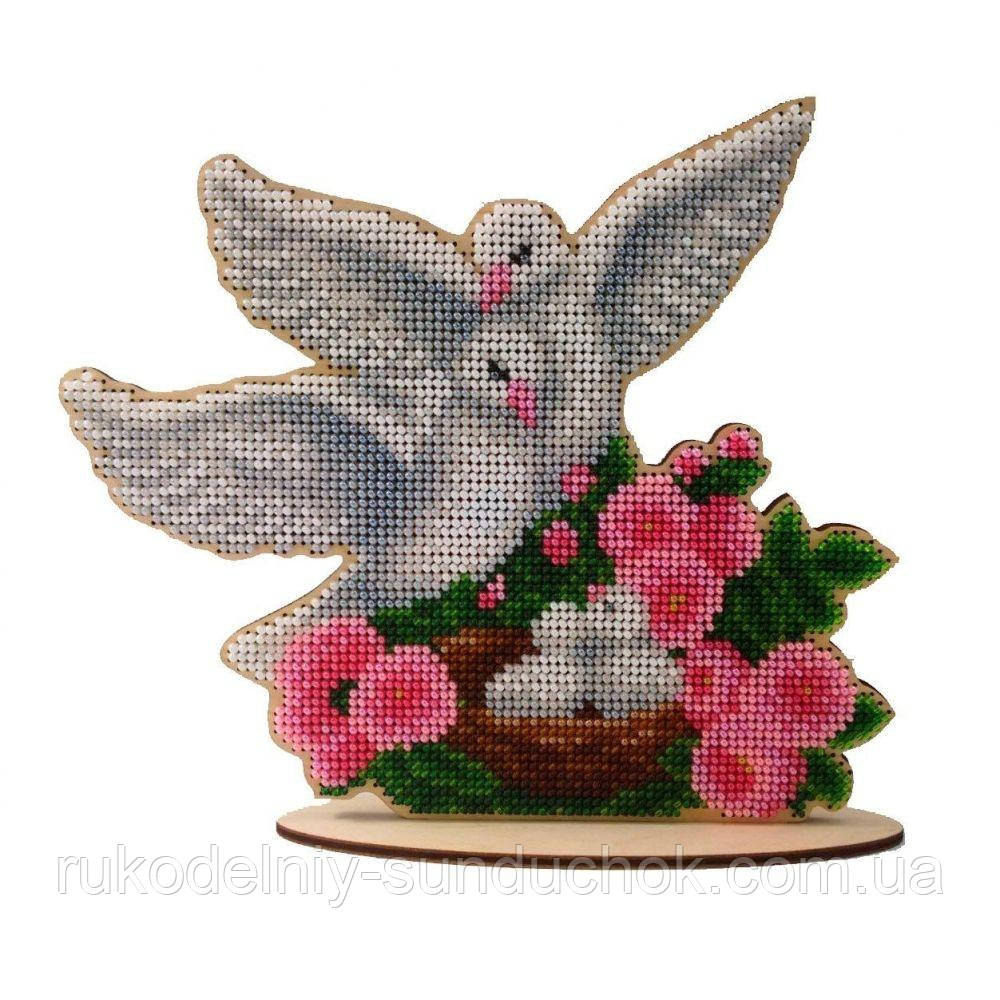 Заготівля для вишивання бісером по дереву ТМ WoodStitch Сімейне гніздечко WS-025