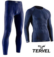 Комплект спортивного мужского термобелья Tervel Comfortline бесшовное, зональное, синий XXL