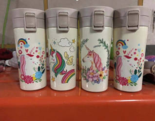 Термос із єдинорогом вакуумний 380 мл неіржавка сталь