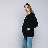 Світшот кофта для вагітних і светр-годувальниць Чорний зі зручним секретом, для доступу до грудей S M L ХЛ, фото 5