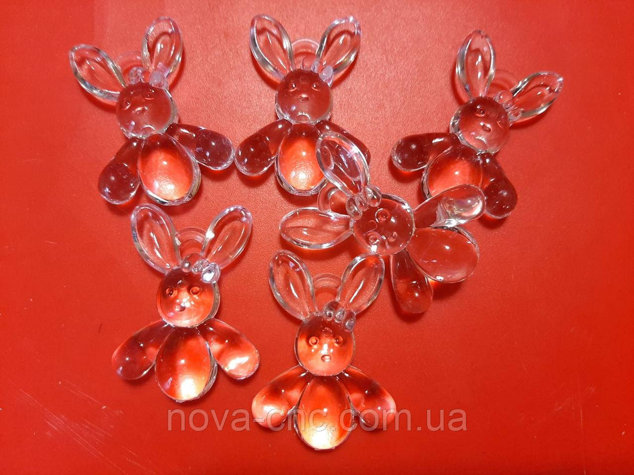 Підвіски "Зайці" прозорий 45 мм 82 шт.
