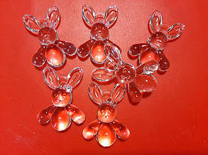 Підвіски "Зайці" прозорий 45 мм 82 шт.