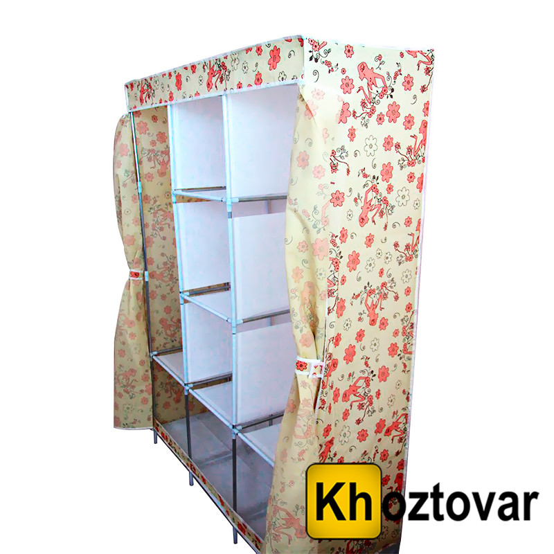 Мобильный тканевый шкаф для одежды Storage Wardrobe YQF130-14A - фото 1 - id-p503264710