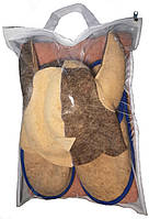Набор для бани и сауны мужской Викинг (парео бежевое, тапочки, шапочка) в упаковке