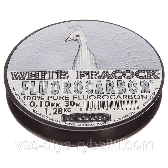 Волосінь флюорокарбонова Balsax "White Peacock" 50 м 0,28 мм, фото 1