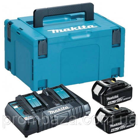 Набір акумуляторів Makita LXT 4x4.0 А·год + DC18RD + Makpac, фото 1