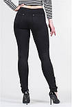 Лосини зі шкіряною вставкою Чорні жіночі легінси з дайвінгу прикрашені ґудзиками VS 737, фото 4