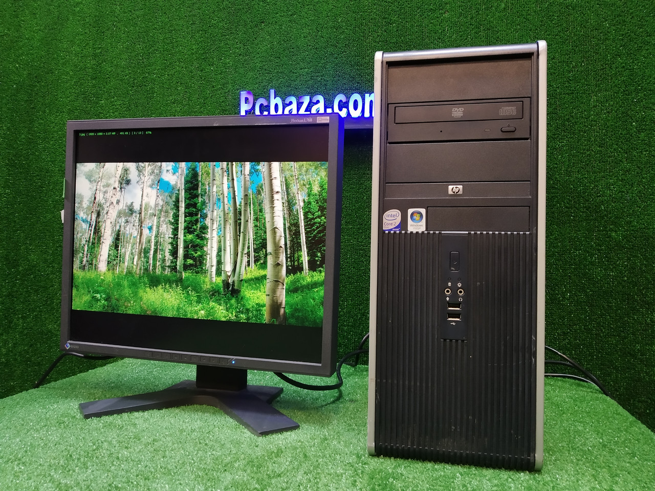 Комп'ютер HP + монітор 19" VA Eizo, Intel 4 ядра, 4 ГБ, 160 ГБ Налаштований! Є Опт! Гарантія!