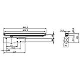 Доводчик дверний GEZE TS 3000 V BC зі ковзної шиною чорний, фото 2