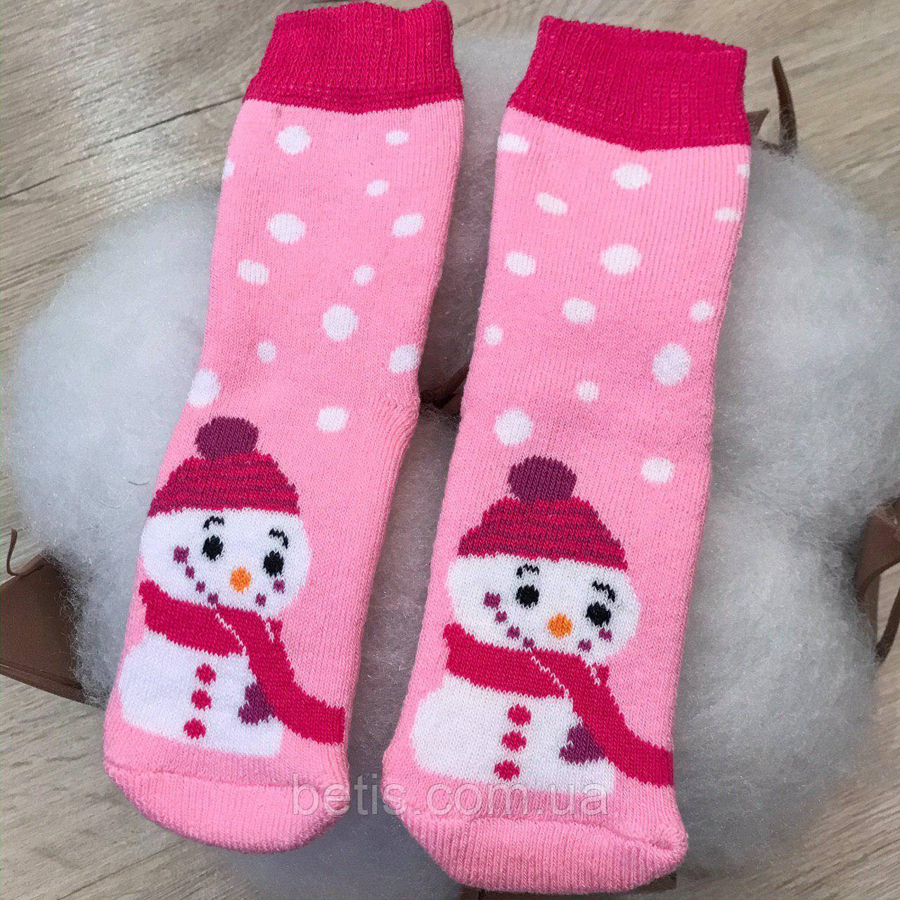 Шкарпетки Махра 1061 з тормозками Сніговик Бавовна 75 %, ПА 22%, ПУ 3 % Рожевий арт.27683464 розмір 10-12(р), фото 1