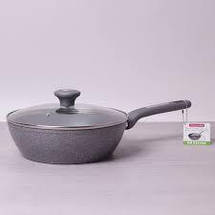 Сотейник 24см з кришкою і гранітним покриттям 4275GR Kamille, фото 6