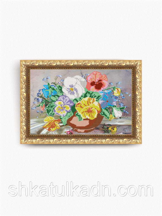 Схема для вишивки бісером братки, фото 1