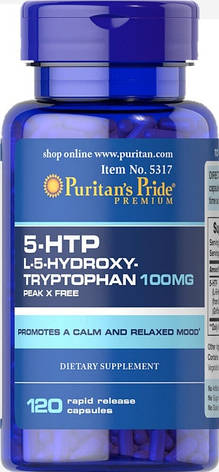 Вітамін для мозку Puritan`s Pride 5 HTP 100 мг 120 капс США, фото 1