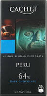 Бельгійський шоколад Cachet Peru чорний 64% какао 100 г