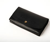 Жіноче шкіряне портмоне з замком Proza чорне міні клатч