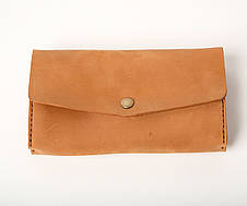 Велике жіноче шкіряне портмоне з замком Proza рудий міні клатч ручної роботи з натуральної шкіри коричневий, фото 3