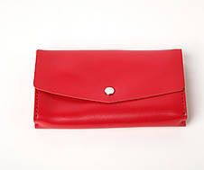 Велике жіноче шкіряне портмоне з замком Proza червоне міні клатч ручної роботи з натуральної шкіри, фото 3