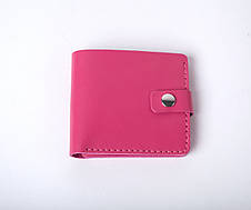 Шкіряний жіночий гаманець ручної роботи з кишенею для карток малиновий Gazda, фото 3