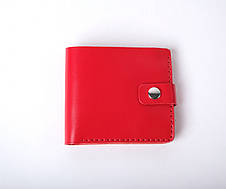 Шкіряний жіночий гаманець ручної роботи з кишенею для копійок і карток червоний Gazda, фото 3